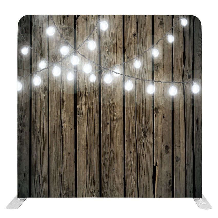 Wood Wall + Hanging Bulbs  (01) - Pillowcase Backdrop
