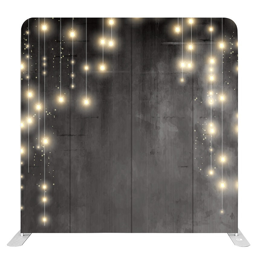 Wood Wall + Hanging Bulbs  (03) - Pillowcase Backdrop